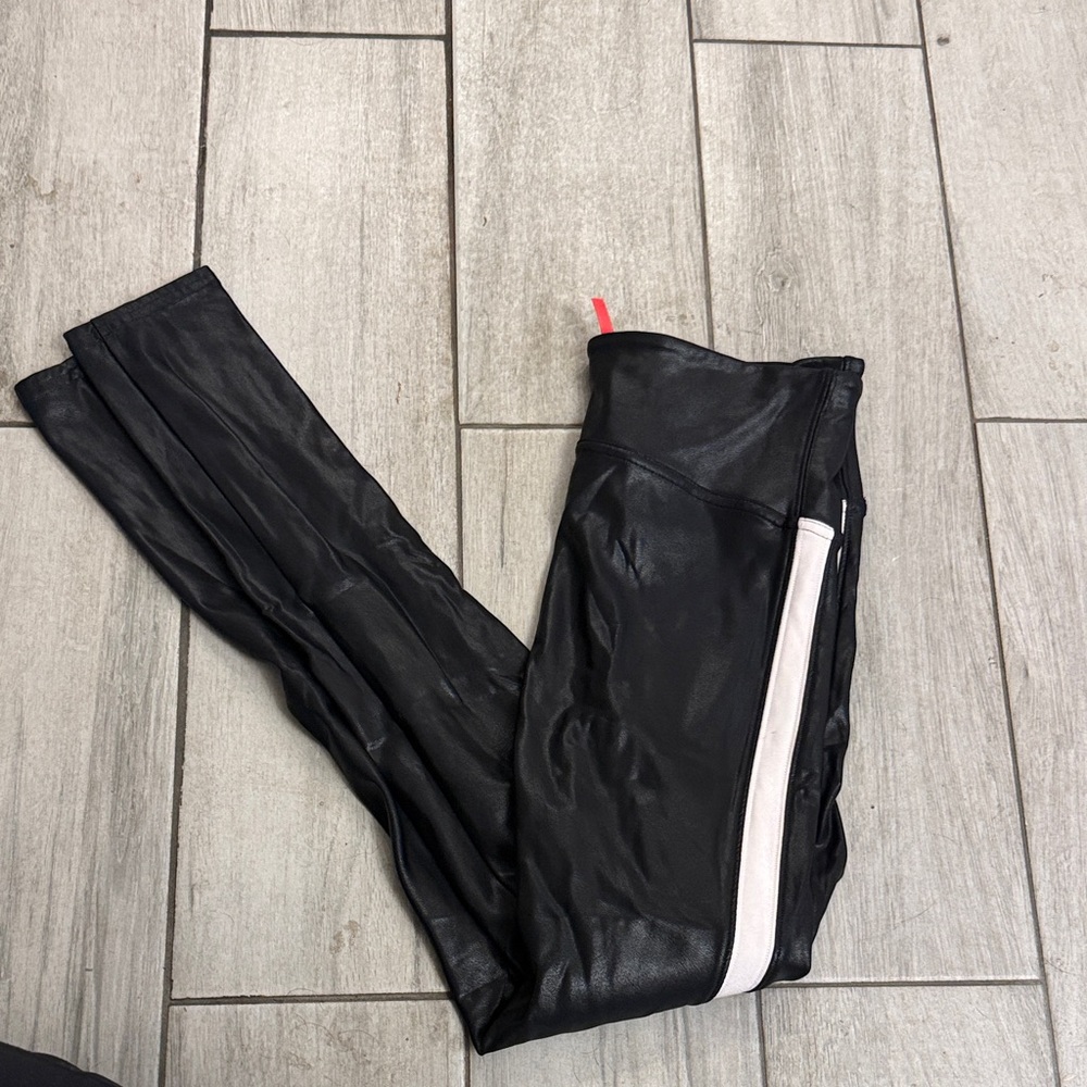 SPANX Black Leggings with White Accent